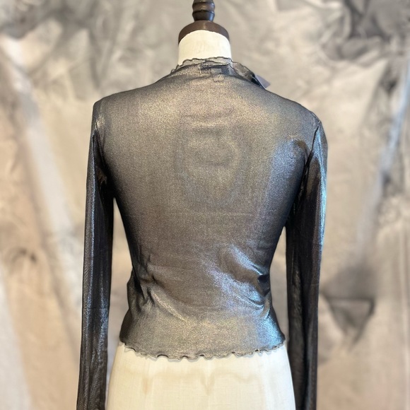 **ON HOLD*********.  Topshop Trinny Metallic mesh top - Picture 4 of 8